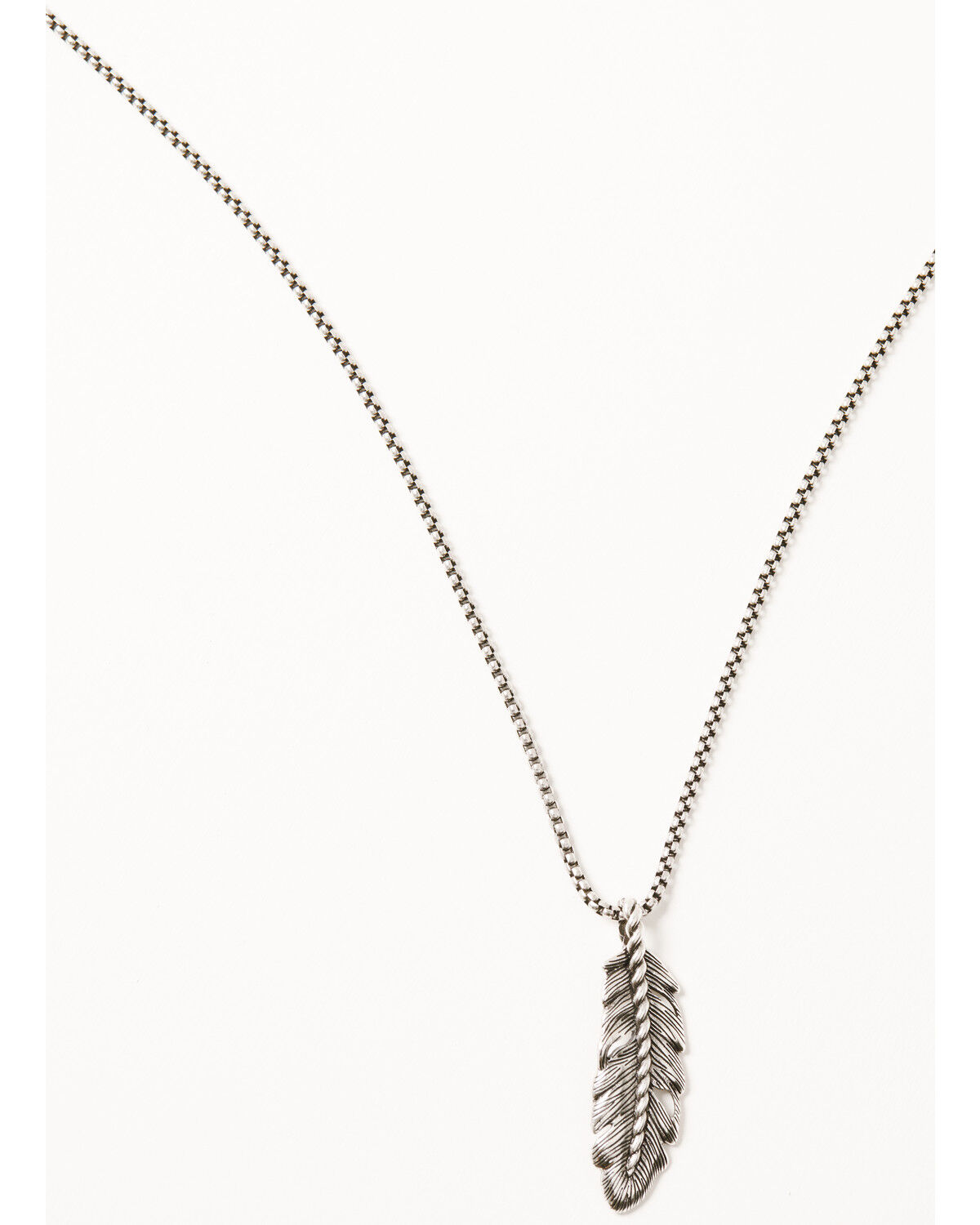 Image #2 - Cody James Men's Feather Necklace, Silver, hi-res
