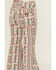 Image #4 - Panhandle Girls' Southwestern Striped Button Flare Stretch Denim Jeans, Natural, hi-res