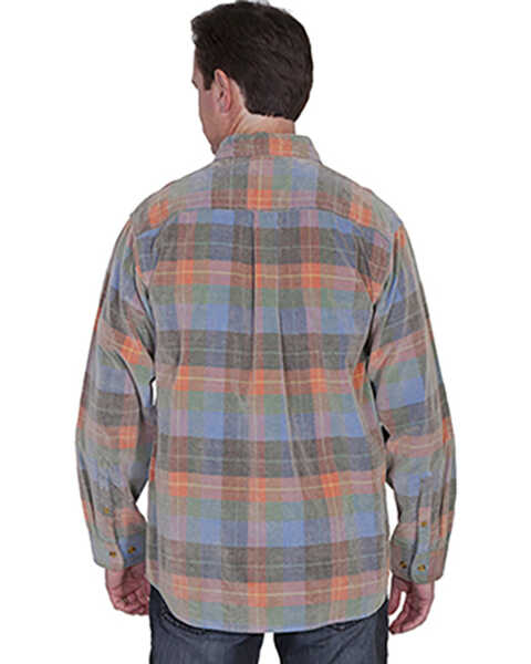 Image #3 - Scully Men's Yard Dye Corduroy Plaid Print Long Sleeve Button Down Western Shirt, Multi, hi-res