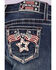 Image #4 - Grace in LA Girls' Medium Wash Americana Star & Flag Bootcut Stretch Denim Jeans, Medium Wash, hi-res