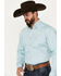 Image #2 - Stetson Men's Geo Print Long Sleeve Button-Down Western Shirt, Blue, hi-res