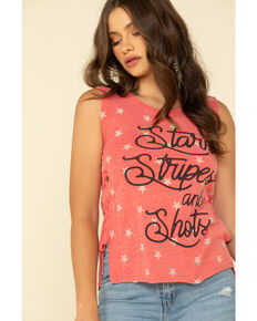 Shyanne Women's Red Stars Stripes & Shots Tank Top, Red, hi-res