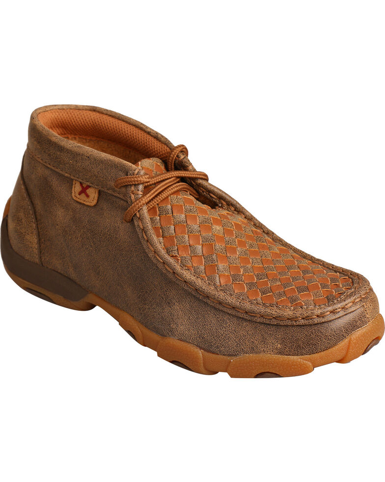 Twisted X Boys' Tall Driving Moccasin Boots - Round Toe , Brown, hi-res