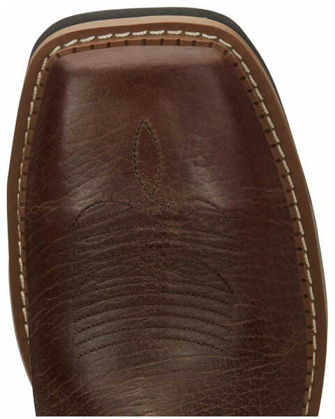 Image #6 - Justin Men's Carbide Western Work Boots - Composite Toe, Brown, hi-res