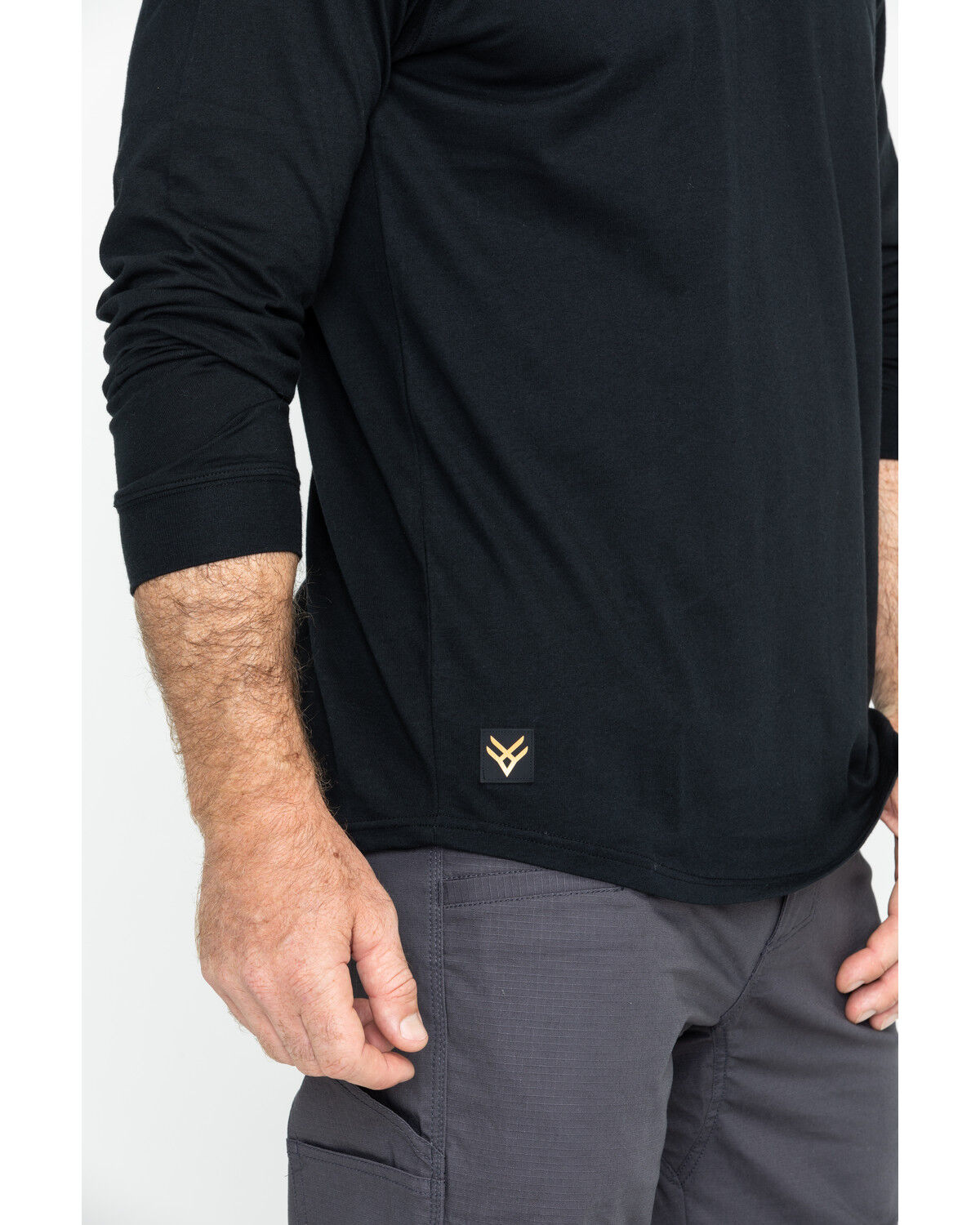 Image #5 - Hawx Men's Logo Crew Long Sleeve Work T-Shirt - Tall, Black, hi-res