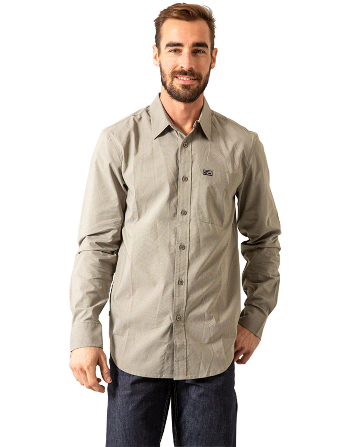 Image #1 - Kimes Ranch Men's Linville Long Sleeve Button Down Shirt, Sage, hi-res