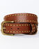 Image #1 - Cleo + Wolf Women's Studded Criss-Cross Keeper Vintage Belt, Medium Brown, hi-res