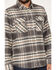 Brixton Men's Bowery Stretch Plaid Print Long Sleeve Utility Flannel Shirt, Charcoal, hi-res