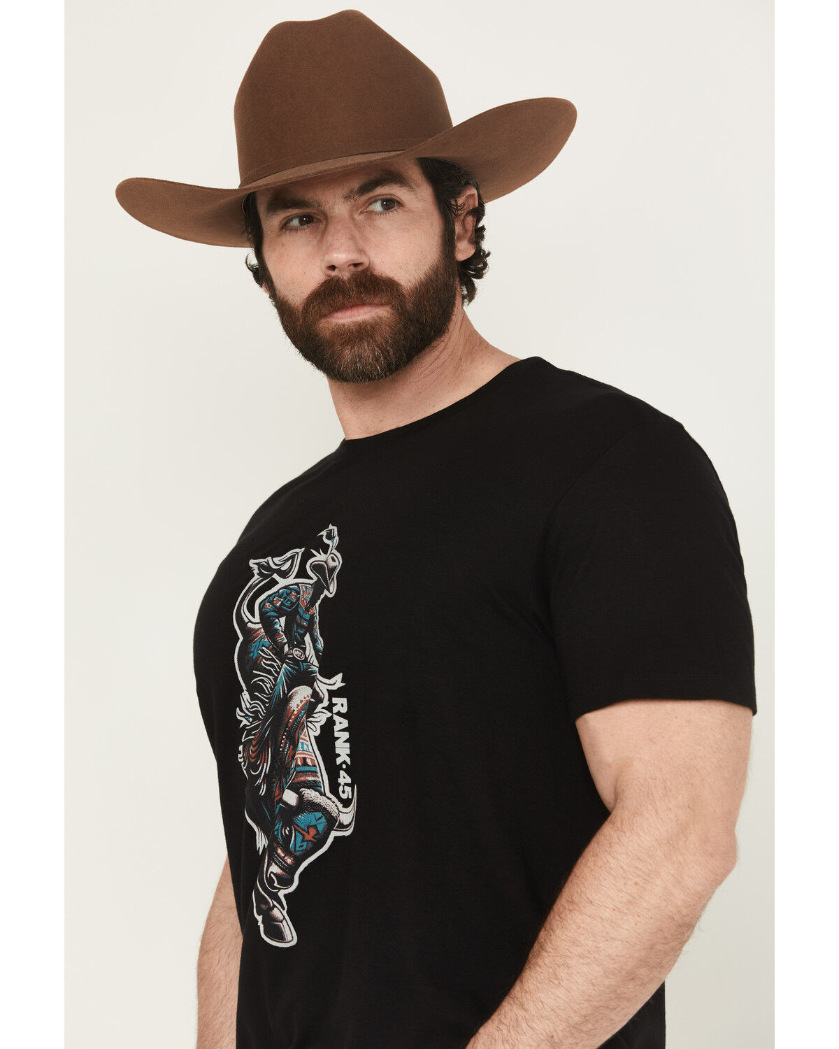 Image #2 - RANK 45® Men's Southwest Bull Short Sleeve Graphic T-Shirt, Black, hi-res