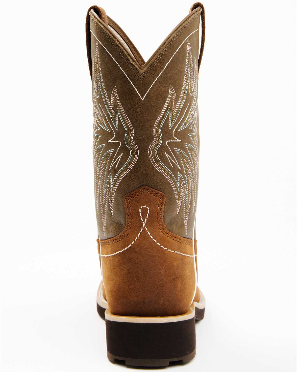 Image #5 - RANK 45® Women's Sage Western Performance Boots - Broad Square Toe, Olive, hi-res
