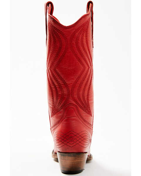 Image #5 - Planet Cowboy Women's It's All Red To Me Leather Western Boot - Snip Toe , Red, hi-res