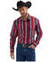 Image #1 - Wrangler Men's Checotah Sonoran Printed Long Sleeve Snap Western Shirt - Tall, Red, hi-res