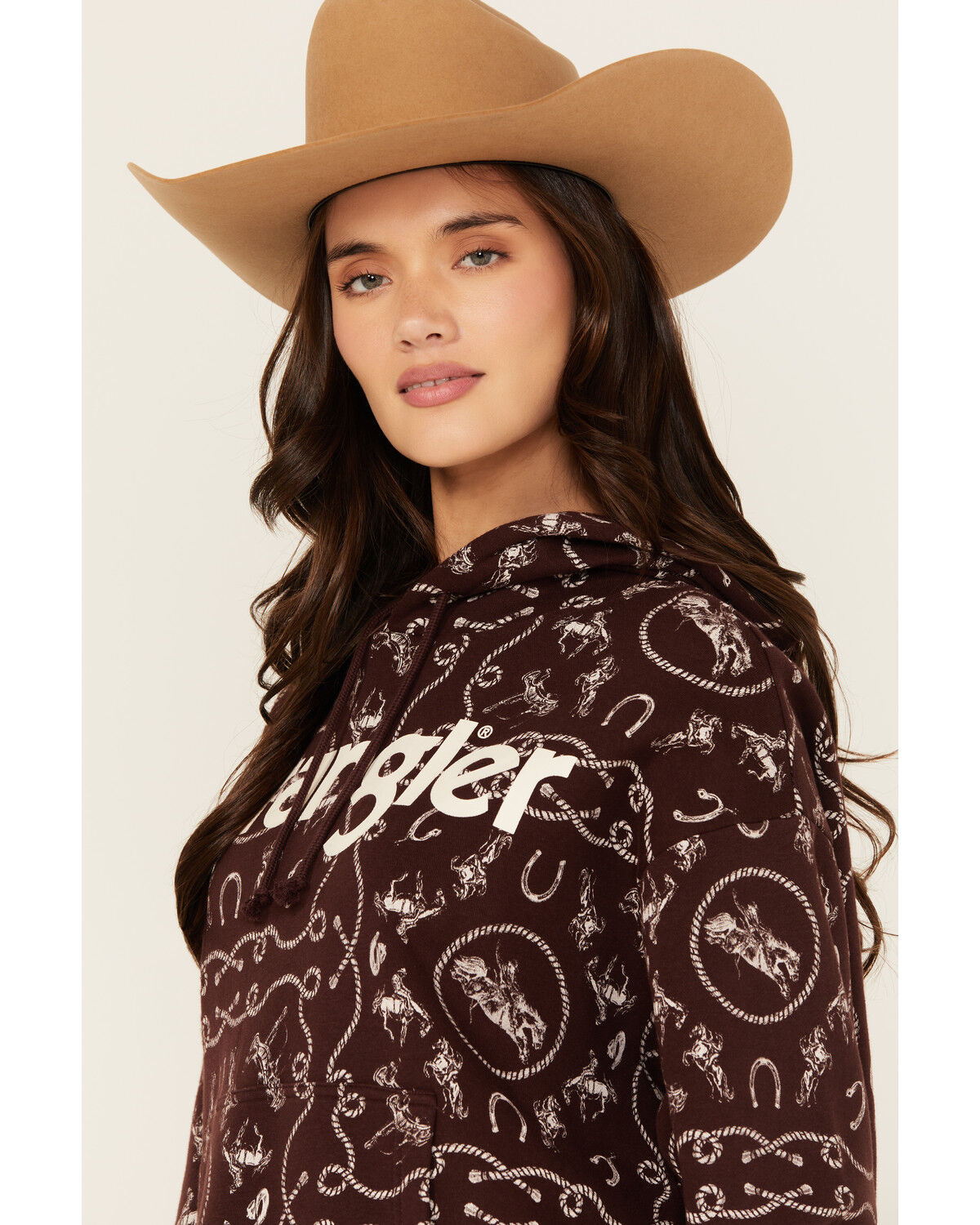 Image #2 - Wrangler Women's Rope Print Logo Hoodie, Purple, hi-res