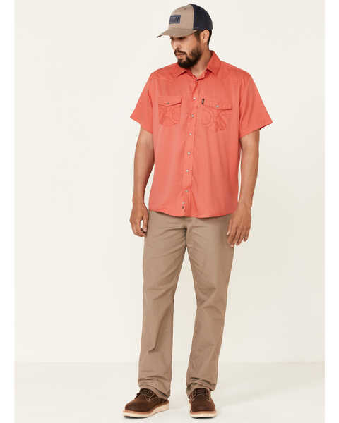 Image #2 - Hooey Men's Solid Habitat Sol Short Sleeve Pearl Snap Western Shirt , Pink, hi-res