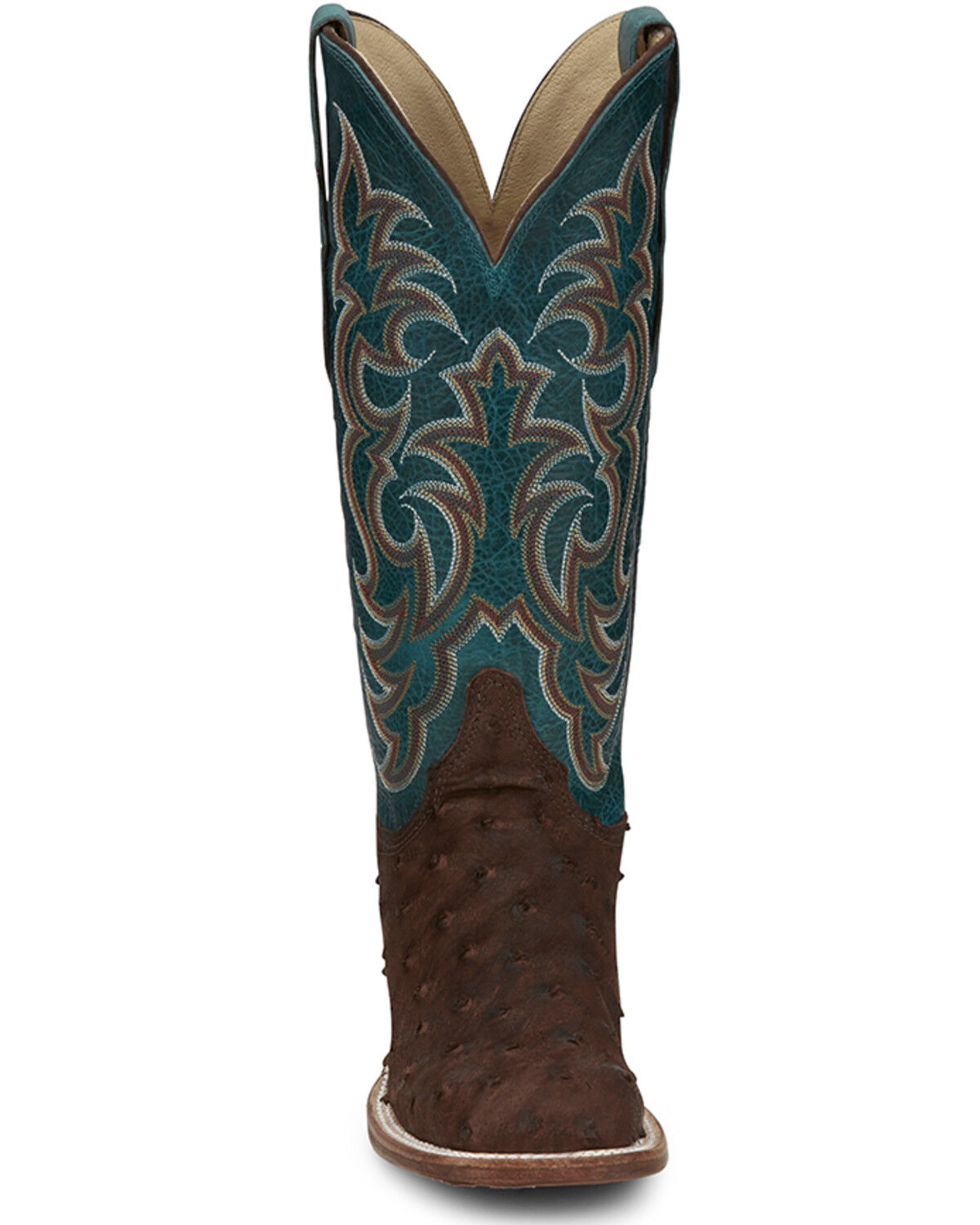Image #4 - Justin Women's Exotic Full Quill Ostrich Western Boots - Broad Square Toe, Brown, hi-res