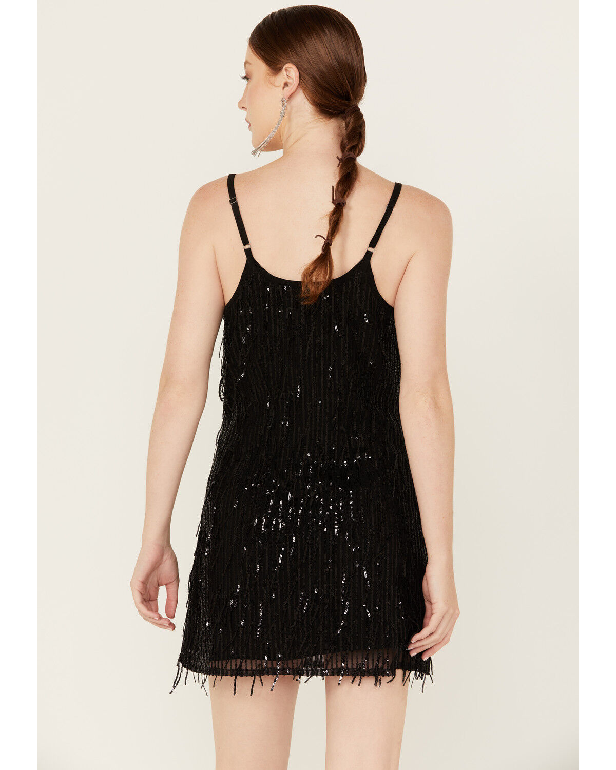 Image #4 - Shyanne Women's Fringe Slip Mini Dress, Black, hi-res