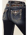 Miss Me Women's Plaid Embroidered Yoke Insert & Flap Bootcut Denim Jeans, Blue, hi-res