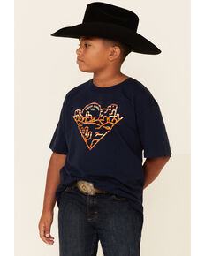 Cody James Boys' Navy Triangle Desert Graphic Short Sleeve T-Shirt  , Navy, hi-res
