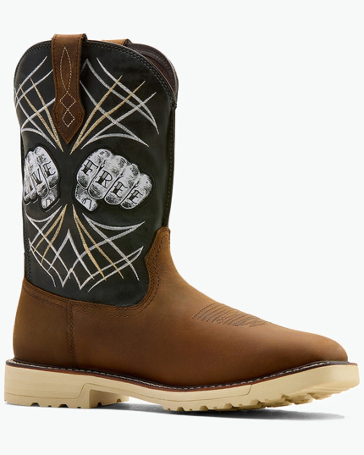 Ariat Men's Activator Live Free Pull-On Work Boots - Soft Toe, Brown, hi-res