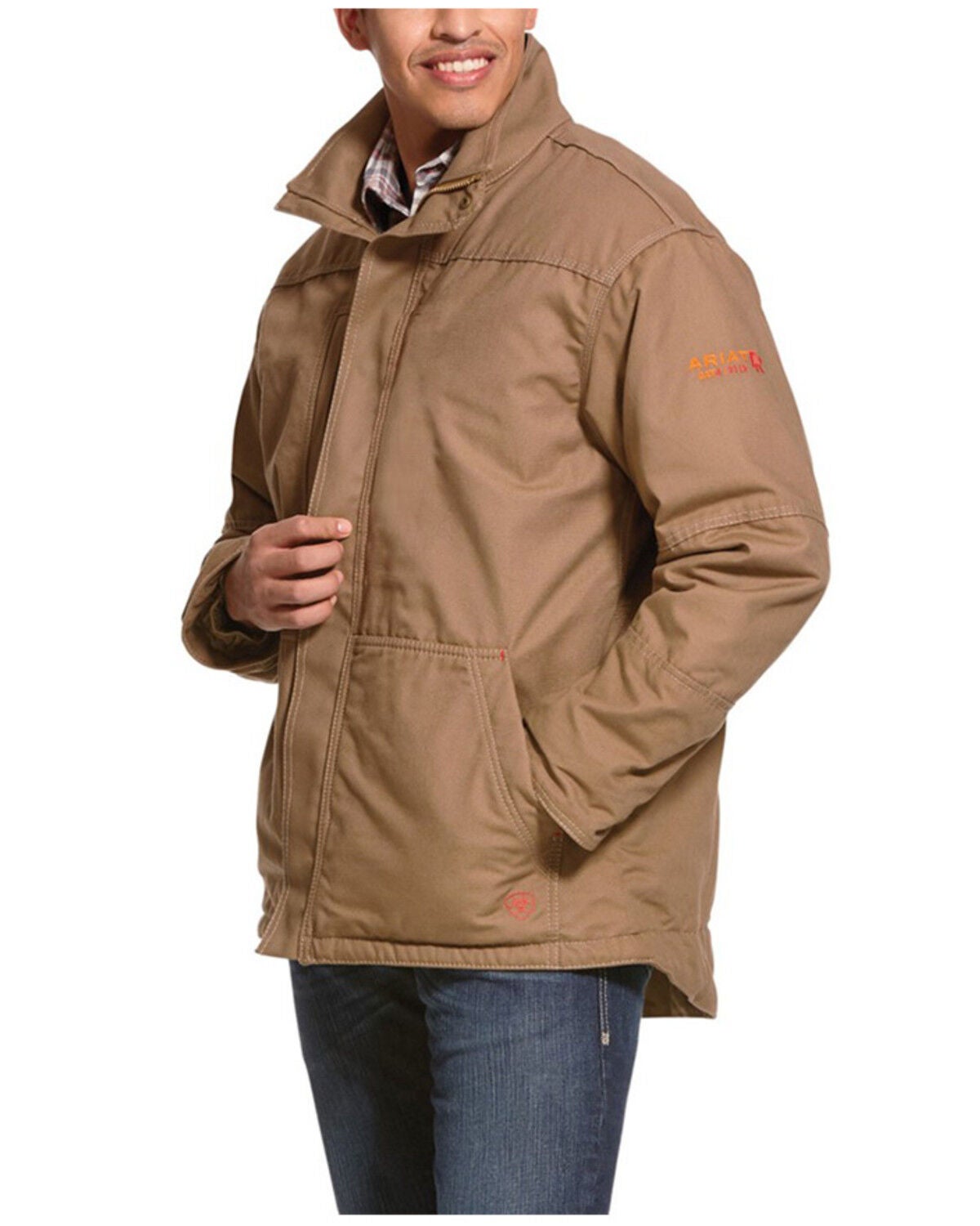 Ariat Men's FR Workhorse Work Jacket - Big & Tall, Beige/khaki, hi-res