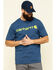 Image #1 - Carhartt Men's Signature Logo Shirt Sleeve Shirt - Big & Tall, Indigo, hi-res