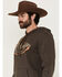 Image #2 - Wrangler Men's Cowboy and Rope Logo Graphic Hooded Sweatshirt, Brown, hi-res