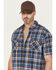 Image #2 - Ariat Men's Rebar Made Tough Short Sleeve Button-Down Stretch Work Shirt, Blue, hi-res