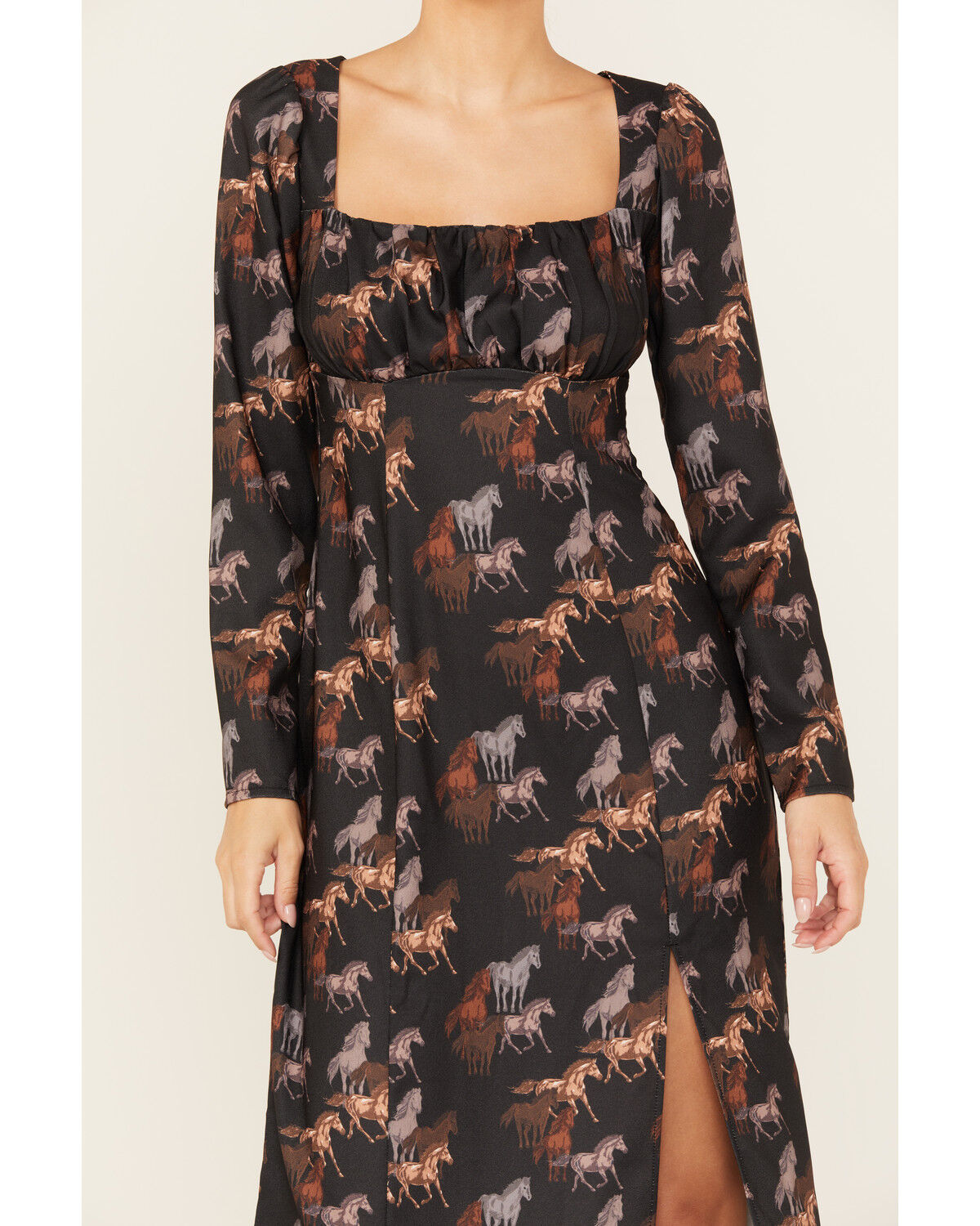 Image #3 - Rock & Roll Denim Women's Horse Print Midi Dress, Black, hi-res