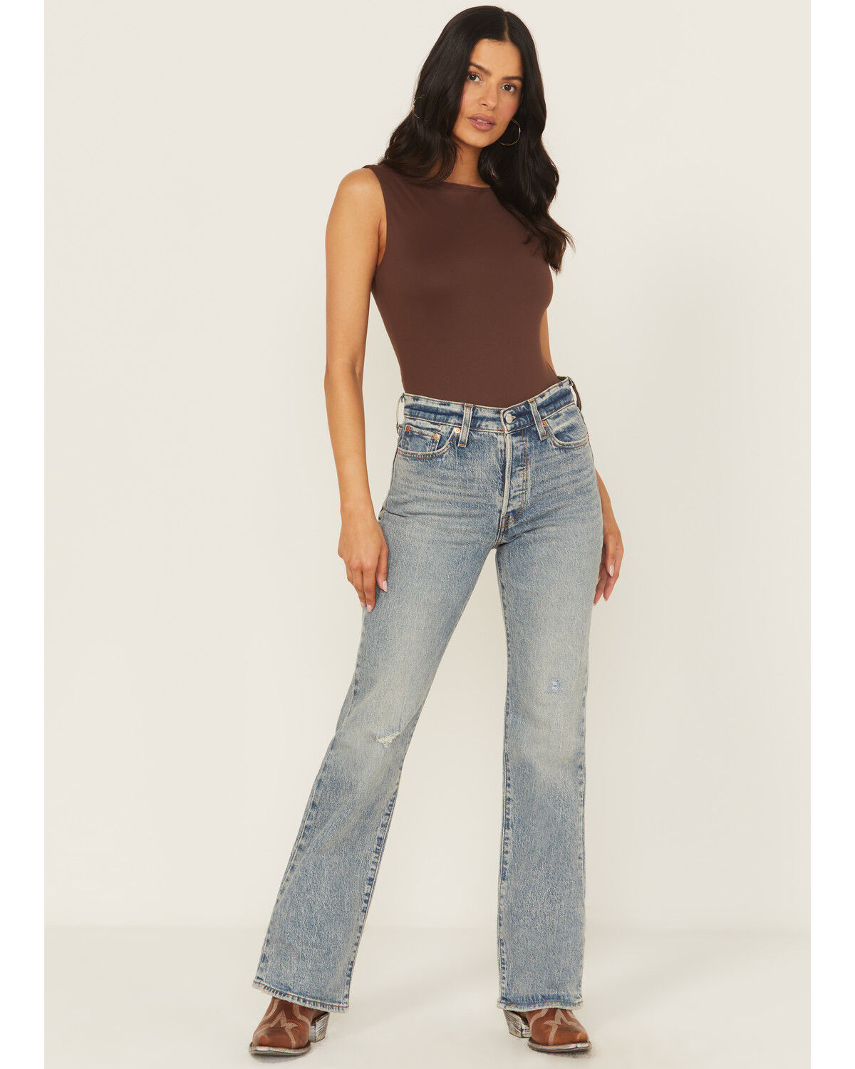 Image #1 - Levi's Premium Women's Boots Are Back In Town Medium Wash Bootcut Stretch Denim Jeans, Medium Wash, hi-res