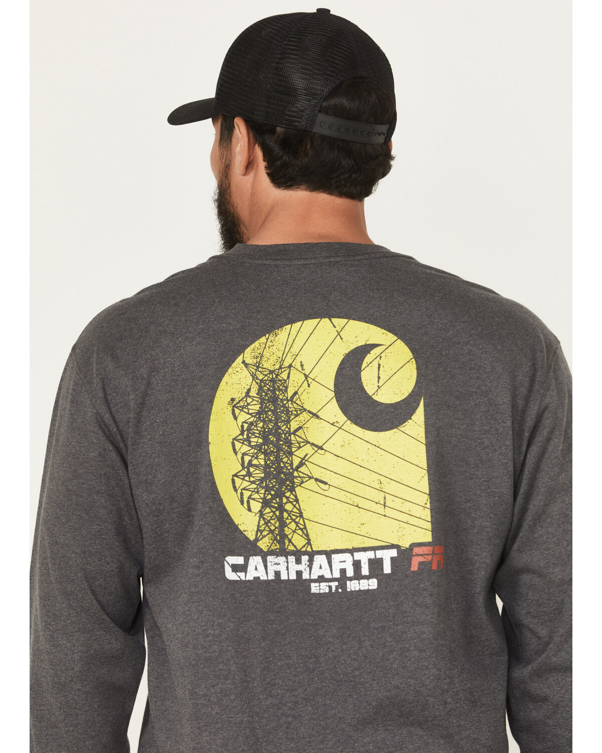 Image #4 - Carhartt Men's FR Loose Fit Long Sleeve Lightweight Electric T-Shirt, Heather Grey, hi-res