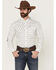 Image #1 - Ariat Men's Team Perkins Geo Print Long Sleeve Button-Down Western Shirt, White, hi-res