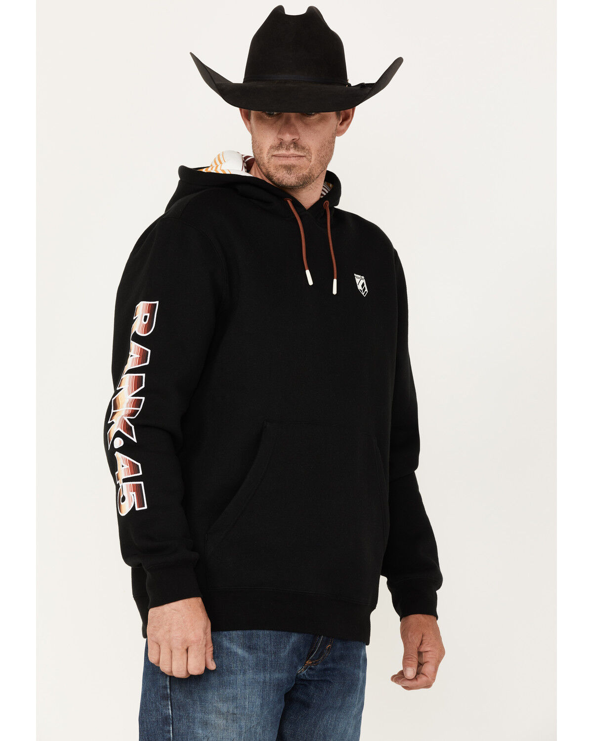 Image #2 - RANK 45® Men's Smoke On Striped Logo Sleeve Hooded Sweatshirt, , hi-res