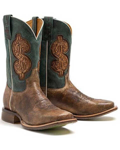Tin Haul Men's Top Dollar Western Boots - Broad Square Toe, Brown, hi-res