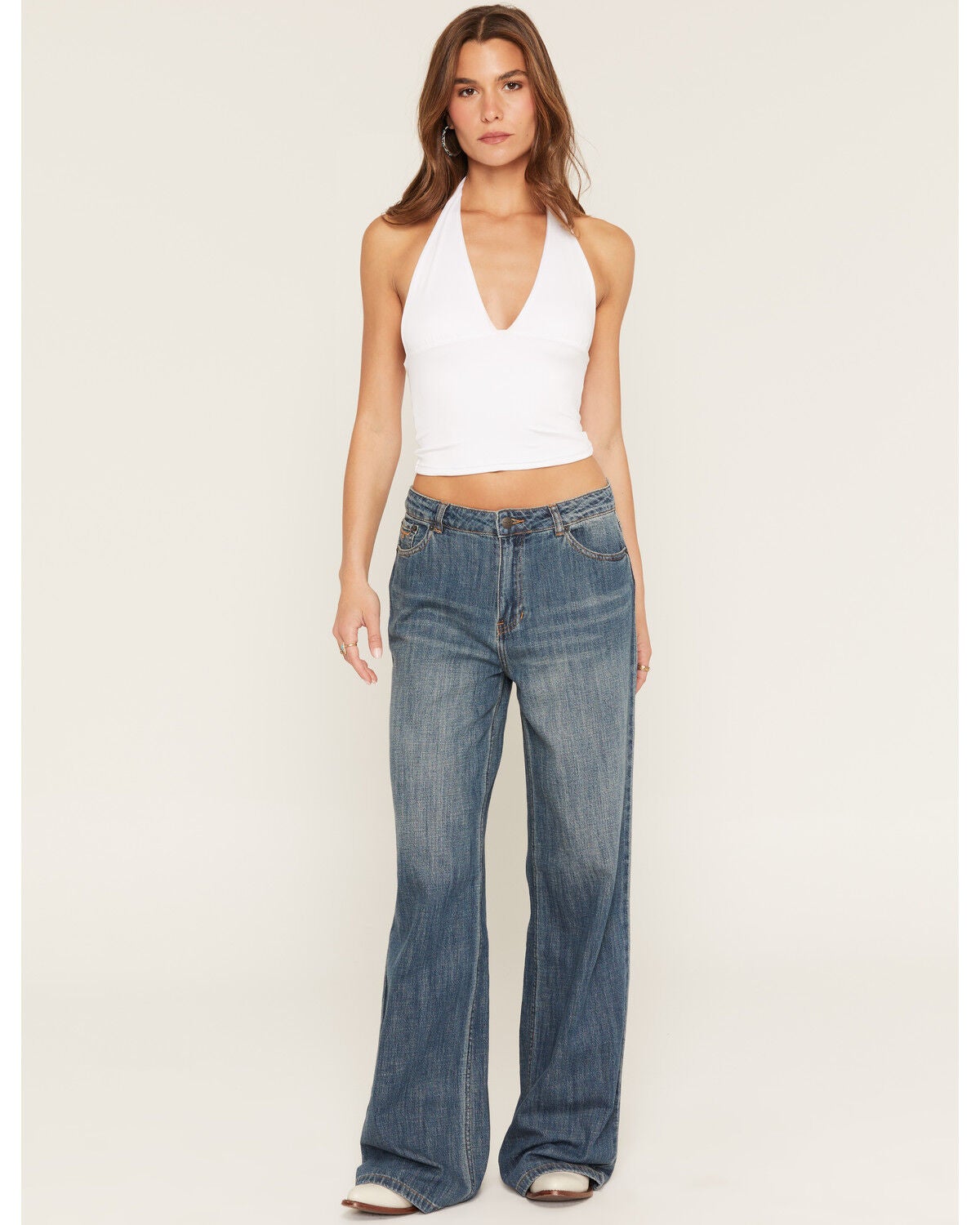 Image #1 - Kimes Ranch Women's Maggie Medium Wash Low Rise Baggie Denim Jeans, Medium Wash, hi-res