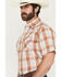 Image #2 - Ely Walker Men's Plaid Print Short Sleeve Pearl Snap Western Shirt, Gold, hi-res