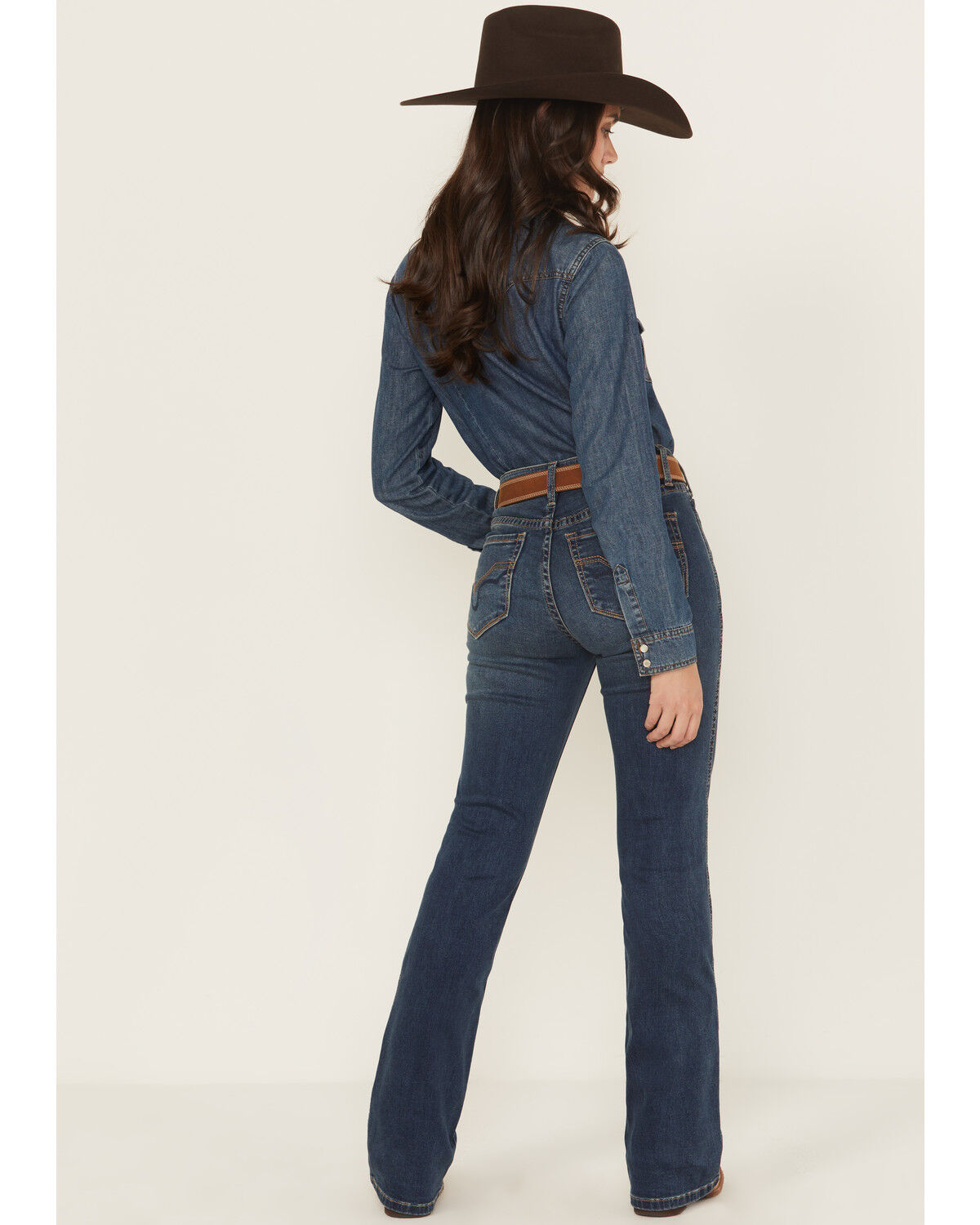 Image #3 - Rock & Roll Denim Women's Medium Wash Mid Rise Bootcut Stretch Denim Jeans, Medium Wash, hi-res