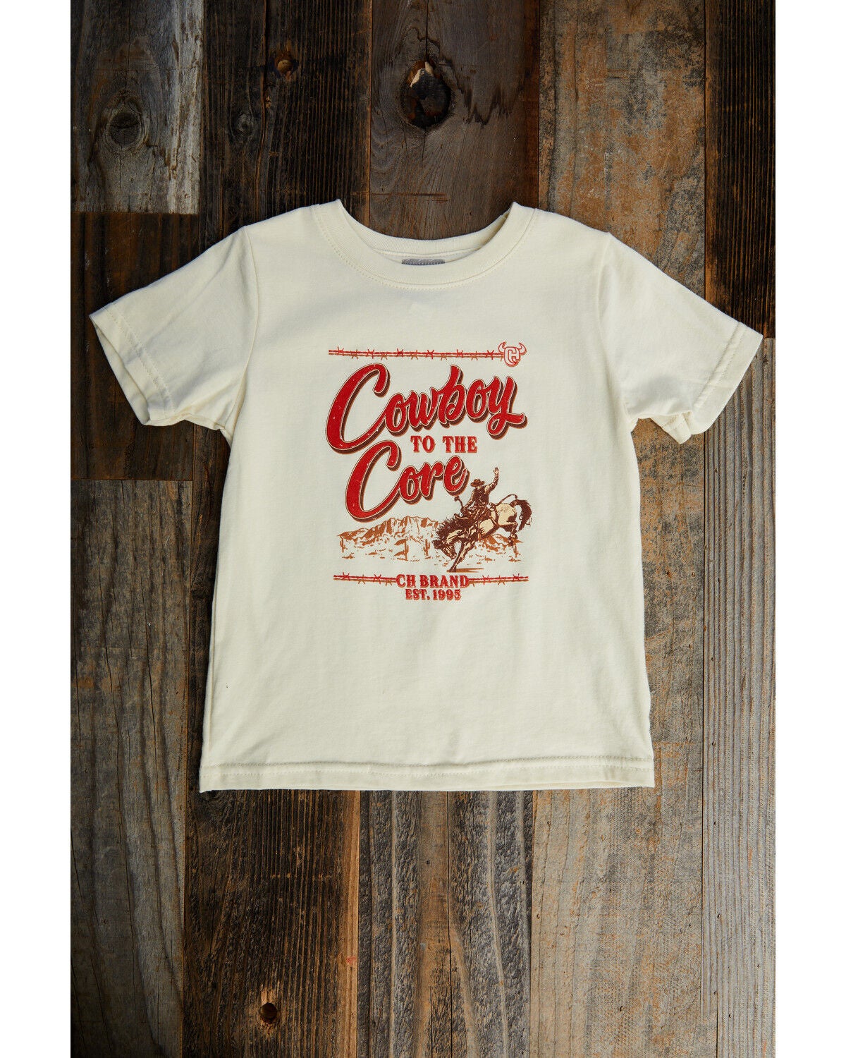 Cowboy Hardware Toddler Boys' Cowboy to the Core Short Sleeve Graphic T-Shirt, Tan, hi-res