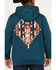 Image #4 - RANK 45® Men's Lasso Southwestern Print Graphic Hooded Sweatshirt, Dark Teal, hi-res