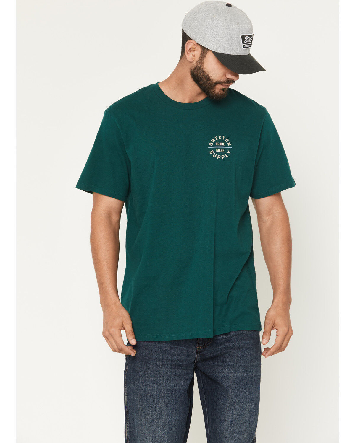 Image #2 - Brixton Men's Oath Short Sleeve Graphic T-Shirt, Dark Green, hi-res