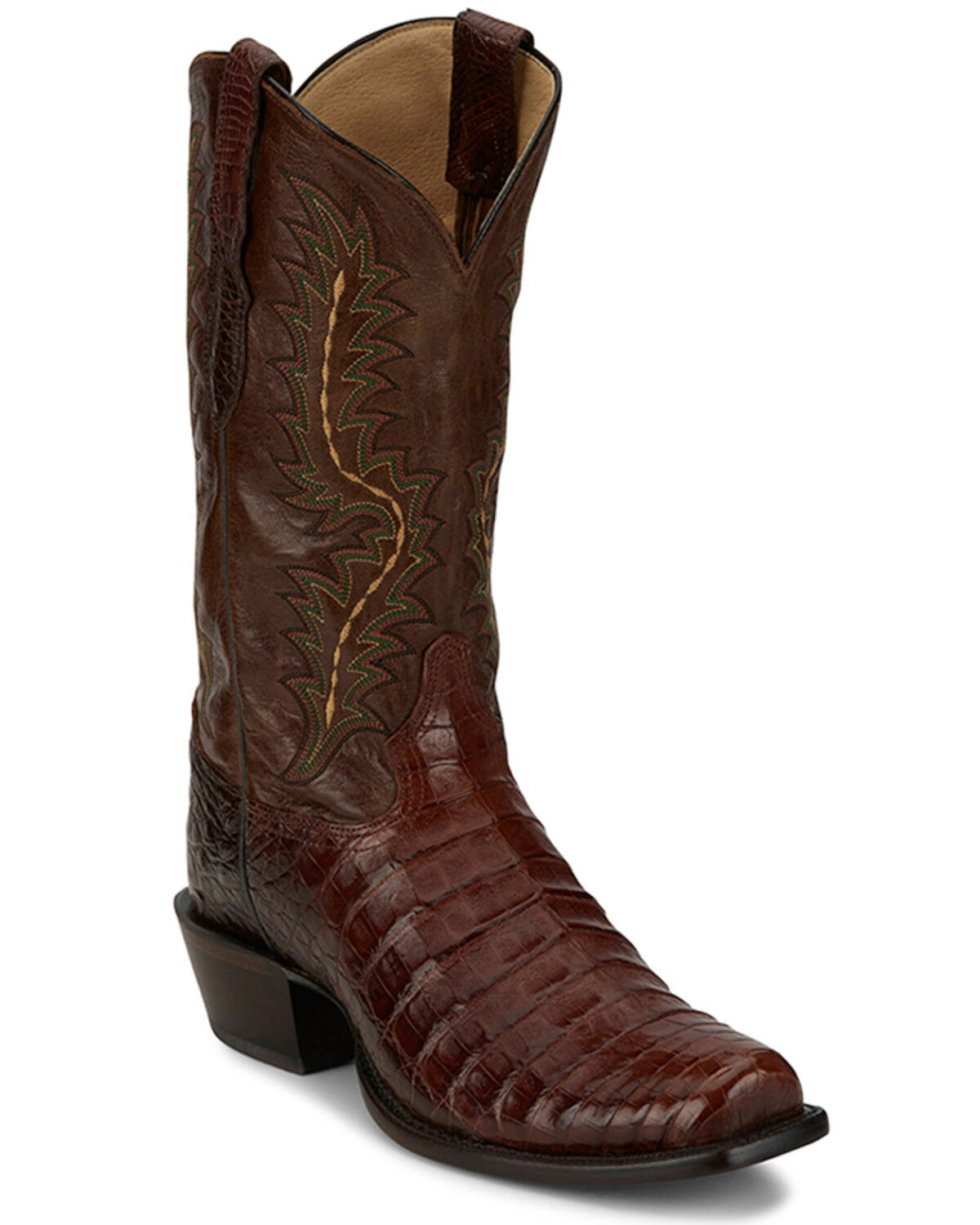 Image #1 - Tony Lama Men's Chasi Exotic Caiman Western Boots - Broad Square Toe, Cognac, hi-res
