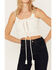 Image #3 - Shyanne Women's Tie Front Sweater Tank, White, hi-res