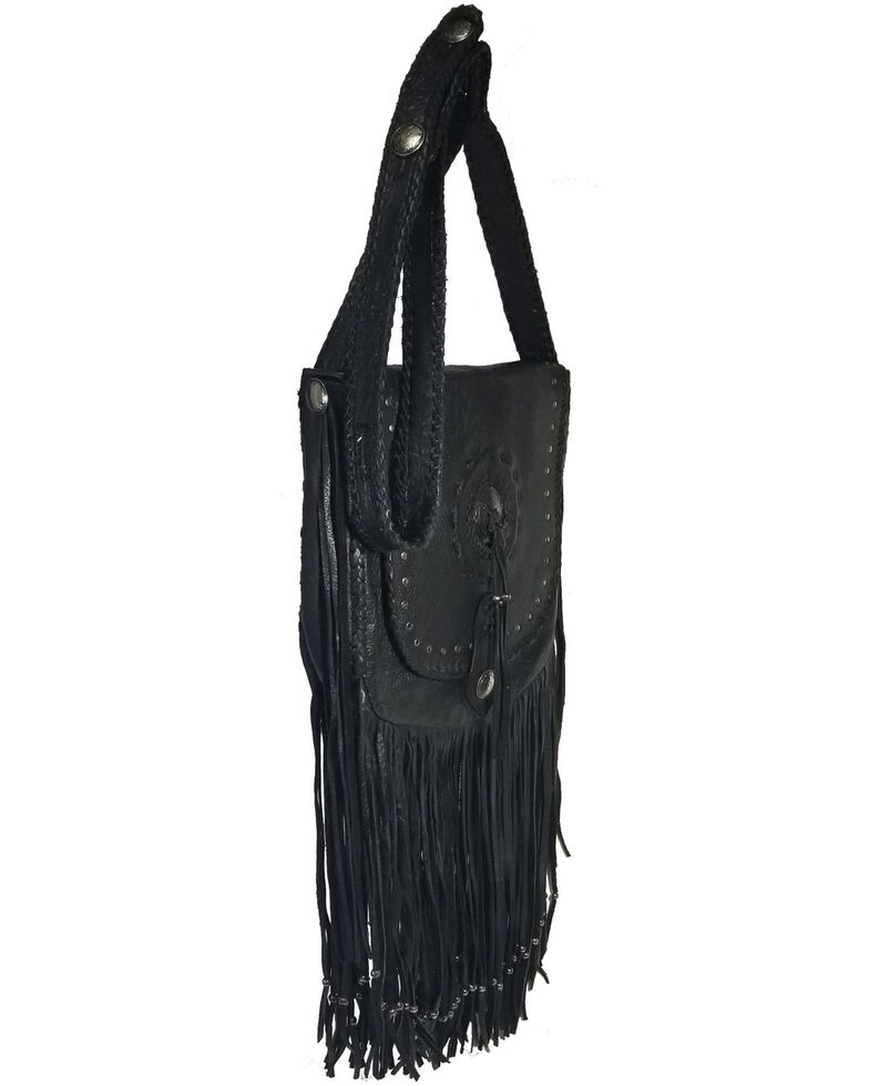 Kobler Leather Women's Black Concho Crossbody Bag, Black, hi-res