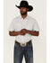 Image #1 - Rodeo Clothing Men's Diamond Geo Print Short Sleeve Snap Western Shirt , White, hi-res