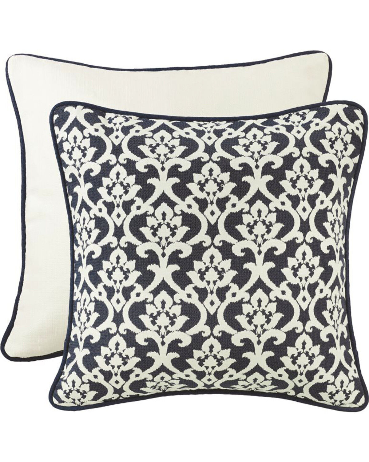Image #1 - HiEnd Accents Navy and White Floral Euro Pillow, Multi, hi-res