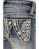 Image #2 - Grace In LA Girls' Medium Wash Floral Embroidered Bootcut Stretch Denim Jeans, Blue, hi-res