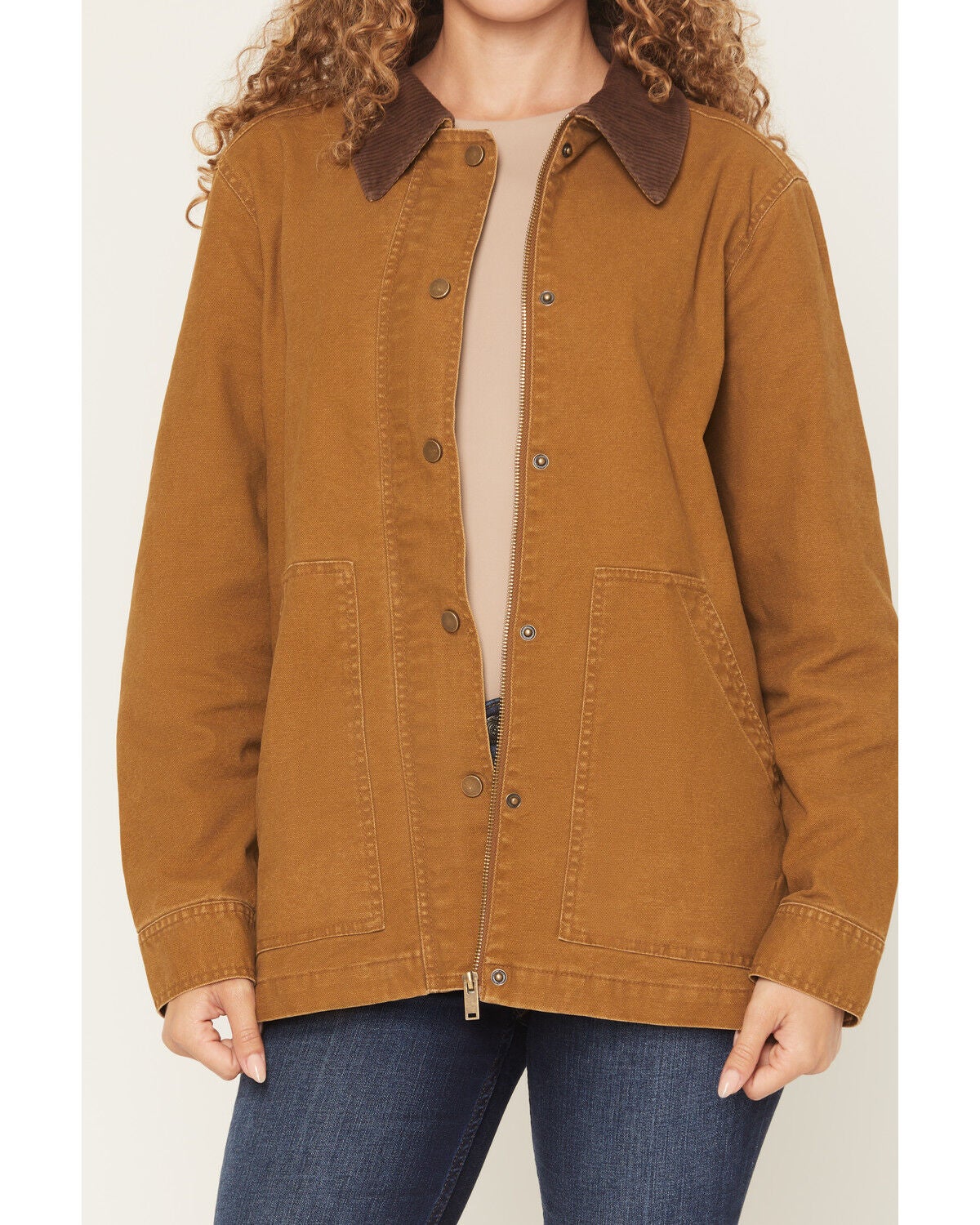 Image #3 - 26 International Women's Corduroy Collar Barn Jacket, Brown, hi-res