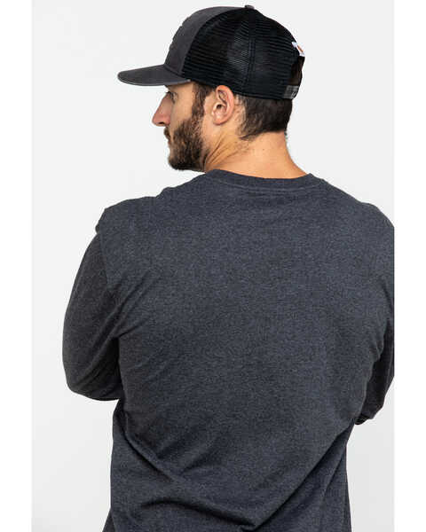 Image #6 - Carhartt Men's Loose Fit Heavyweight Long Sleeve Logo Pocket Work T-Shirt - Big & Tall, Medium Grey, hi-res