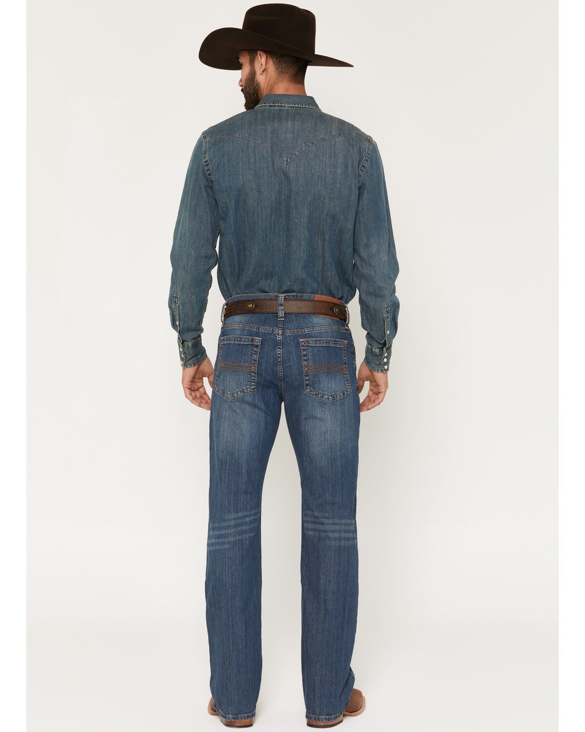 Image #3 - Cody James Men's Wolfstooth Wash Duke Relaxed Bootcut Stretch Denim Jeans, Blue, hi-res