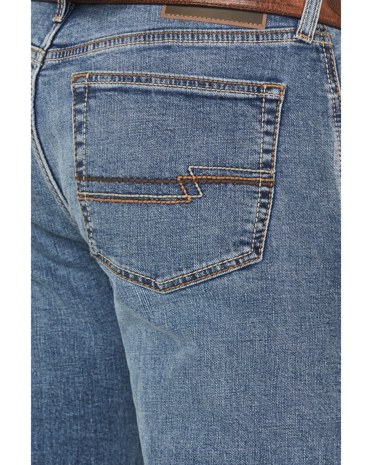 Image #4 - Ariat Men's M4 Medium Wash Relaxed Bootcut Stretch Denim Jeans - Big, Medium Wash, hi-res
