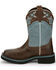Image #3 - Justin Women's Starlina Western Boots - Broad Square Toe, Brown, hi-res